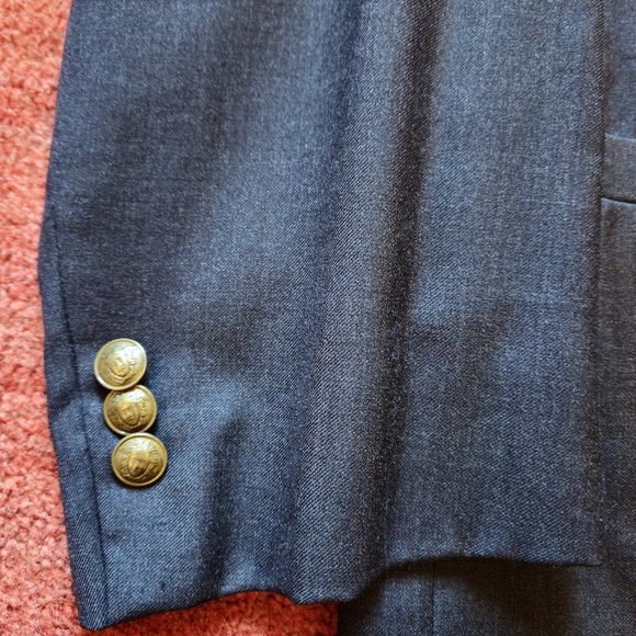 80's Gianni Versace Double breasted Wool Suit Jacket Medusa Buttons Size 44R - Picture 9 of 13